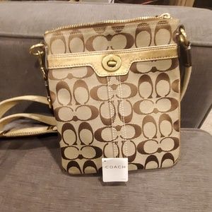Coach gold shoulder bag